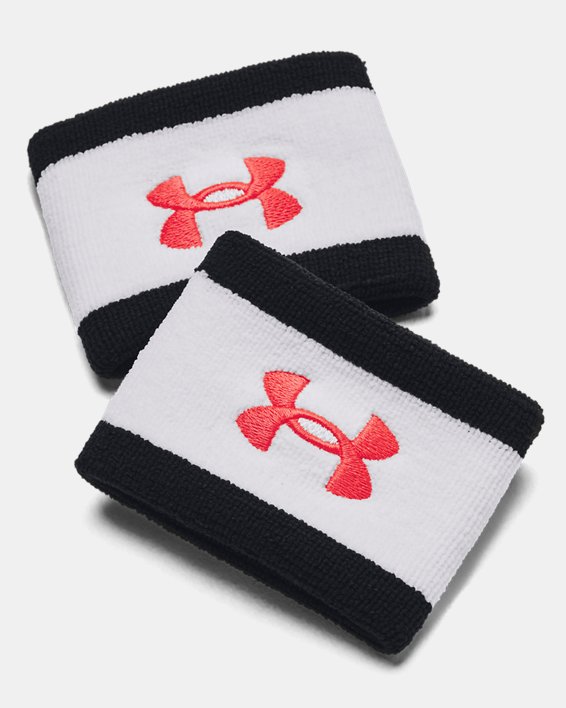 Unisex UA Striped Performance Terry 2-Pack Wristbands in White image number 0
